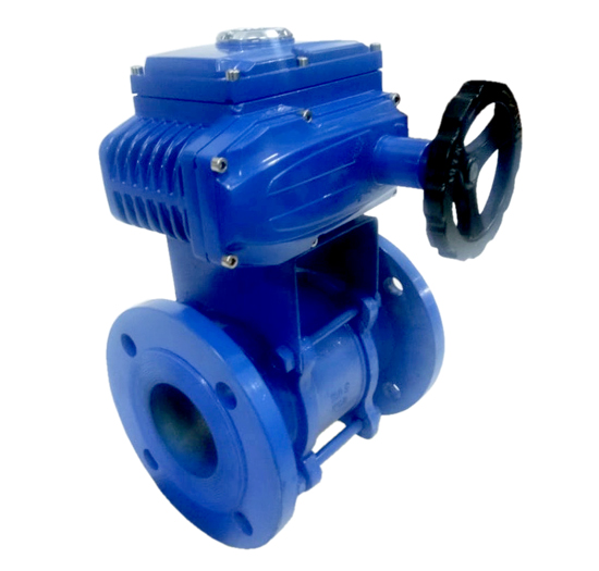 Motorized Actuator Operated Three Piece Ball Valve Flange End